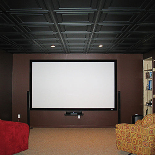 ceilume black, black drop ceiling tiles, stratford black ceiling tiles, black drop ceiling, black stratford tiles