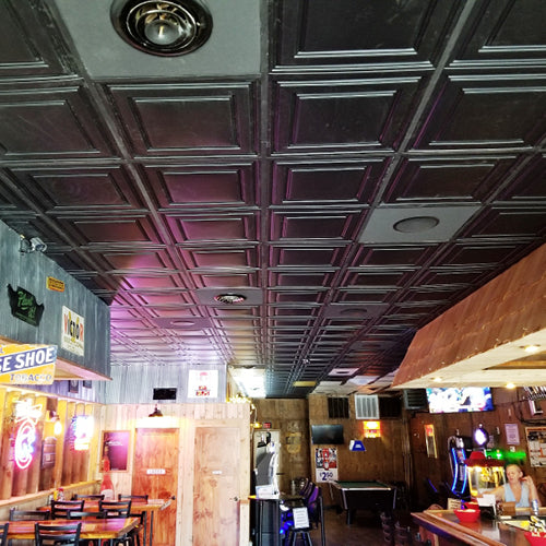 ceilume black, black drop ceiling tiles, stratford black ceiling tiles, black drop ceiling, black stratford tiles