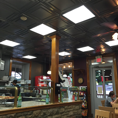 ceilume black, black drop ceiling tiles, stratford black ceiling tiles, black drop ceiling, black stratford tiles