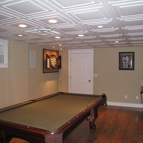 ceilume ceiling tiles, ceilume, stratford ceiling tiles, Ceilume stratford, stratford white ceiling tiles, stratford vinyl ceiling tiles, basement drop ceiling, PVC Ceiling tiles, decorative drop ceiling panels